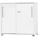 Schäfer Shop Select Start Off schuifdeurkast, 2 OH, afsluitbaar, B 800 x D 420 x H 788 mm, hout, wit/wit