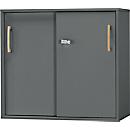 Schäfer Shop Select Start Off Schuifdeurkast hout, 2 OH, afsluitbaar, B 800 x D 420 x H 726 mm, hout, grafiet 