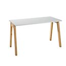 Schäfer Shop Select Start Off Wood bureau, rechthoekig, A-poot, B 1300 x D 650 x H 735 mm, lichtgrijs/houtlook
