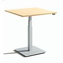 Schäfer Shop Select Table d'appoint mono-colonne Start Off, réglable en hauteur électriquement, L 800 x P 800 mm, érable 