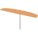 Schäfer Shop Select Table d'extension, forme elliptique, l. 1800 x P 400 mm, hêtre/alu blanc