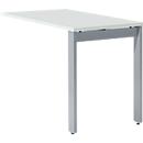Schäfer Shop Select Table d'extension LOGIN, 4 pieds, L 1000 x P 600 x H 740 mm, gris clair/alu blanc