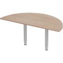 Schäfer Shop Select Table d'extension PLANOVA ERGOSTYLE, 1/2 cercle, décor chêne/alu blanc