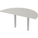 Schäfer Shop Select Table d'extension PLANOVA ERGOSTYLE, 1/2 cercle, gris clair/alu blanc