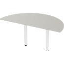 Schäfer Shop Select Table d'extension PLANOVA ERGOSTYLE, 1/2 cercle, gris clair/blanc