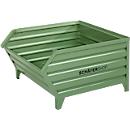 Schäfer Shop Select transport and stacking container, W 1210 x D 820 x H 610 mm, reseda green RAL 6011, up to 1000 kg