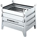 Schäfer Shop Select transport- en stapelcontainer, met klep, B 850 x D 650 x H 670 mm, thermisch verzinkt, tot 800 kg