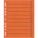 Schäfer Shop Select Trennblätter, mit Taben, DIN A4- Format, Linienaufdruck, Universallochung, 100 Stück, orange