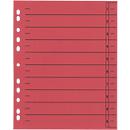 Schäfer Shop Select Trennblätter, mit Taben, DIN A4- Format, Linienaufdruck, Universallochung, 100 Stück, rot