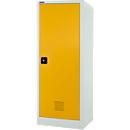 Schäfer Shop Select Umweltschrank, B 600 x T 500 x H 1585 mm, 2 Wannen à 11 Liter + WHG‑Wanne 7 Liter, lichtgrau/goldgelb