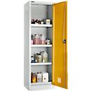 Schäfer Shop Select Umweltschrank, B 600 x T 500 x H 1935 mm, 4 Wannen à 11 l, lichtgrau/goldgelb