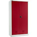 Schäfer Shop Select Umweltschrank, B 950 x T 500 x H 1935 mm, 4 Wannen à 18 Liter, lichtgrau/rubinrot