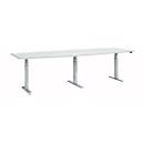 Schäfer Shop Select vergadertafel ERGO-T 2.0 Big, tot 8 personen, elektrisch in hoogte verstelbaar, ton, T-voet, B 2800 mm, aluminium lichtgrijs/wit 