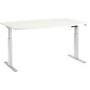 Schäfer Shop Select Vergadertafel ERGO-T, T-poot, bootvorm, eentraps elektrisch verstelbaar, b 2000 x h 715-1182 mm, wit 