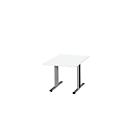 Schäfer Shop Select Vergadertafel Planova, Aanbouwtafel, 1000 x 1000 mm, wit, accentlijst gentiaanblauw 