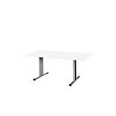 Schäfer Shop Select Vergadertafel Planova, rechthoek, 1600 x 800 mm, wit, accentlijst gentiaanblauw 