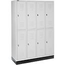 Schäfer Shop Select Vestiaire, 4 x 2 compartiments, sur socle, serrure à came batteuse, porte gris clair