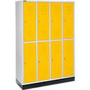 Schäfer Shop Select Vestiaire, 4 x 2 compartiments, sur socle, serrure à cylindre, porte jaune
