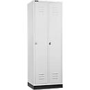 Schäfer Shop Select Vestiaire, avec 2 compartiments, sur socle, serrure à came batteuse, gris clair/gris clair
