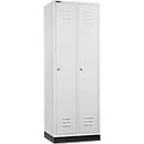 Schäfer Shop Select Vestiaire, avec 2 compartiments, sur socle, serrure à cylindre, gris clair/gris clair
