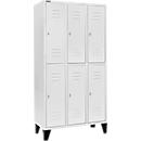 Schäfer Shop Select Vestiaire, avec 3 x 2 compartiments, 300 mm, sur pieds, serrure à came batteuse, porte gris clair