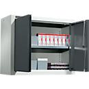 Schäfer Shop Select wall cabinet MS 750, two-door, with intermediate shelf, W 750 x D 320 x H 600 mm, steel, light gray/anthracite gray