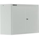 Schäfer Shop Select wall cabinet MS 750, two-door, with intermediate shelf, W 750 x D 320 x H 600 mm, steel, light gray/light gray