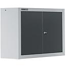 Schäfer Shop Select wall cabinet MS 750, two-door, with intermediate shelf, W 750 x D 320 x H 600 mm, steel, white aluminum/anthracite gray