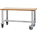 Schäfer Shop Select Werkbank, verrijdbaar, B 1500 x D 700 x H 835 mm, lichtgrijs