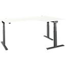 Schäfer Shop Select Winkelschreibtisch ERGO-T 2.0, elektrisch höhenverstellbar, 90° Winkel rechts, T-Fuß, B 2000 mm, weiß/anthrazit