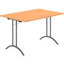 Schäfer Shop Table pliante Select, rectangulaire, piétement en double T, ferrure spéciale de pliage &amp; compensation au sol, L 1200 x P 800 x H 720 mm, décor hêtre/anthracite