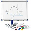 Schäfer Shop Tableau blanc Select 90120 émaillé, cadre en aluminium + kit d'accessoires pour tableau blanc Standard GRATUIT