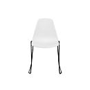 Schalenstuhl Topstar T2020, Kufengestell, ergonomische Sitzschale, stapelbar bis 4 Stück, Sitzhöhe 450 mm, 2er-Set, ohne Armlehnen, weiß/schwarz