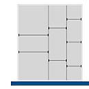 Scheidings-/insteekwand assortiment, 2 scheidingswanden, 7 insteekwanden, voor serie Verso, voor fronthoogte schuiflade 175 mm, H 127 mm