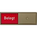 Schiebeschild Frei-Belegt für Türschild Lyon, selbstklebend, B 150 x H 50 mm, bronze