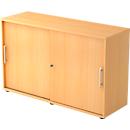 Schiebetürenschrank, 2 OH, B 1200 x T 400 x H 748 mm, Buche-Dekor