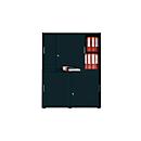 Schiebetürenschrank, Akustikfront, B 1200 mm, 4 OH, graphit