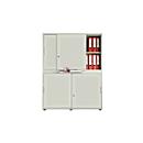 Schiebetürenschrank, Akustikfront, B 1200 mm, 4 OH, lichtgau