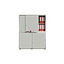 Schiebetürenschrank, Akustikfront, B 1200 mm, 4 OH, silber