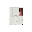 Schiebetürenschrank, Akustikfront, B 1200 mm, 4 OH, weiß