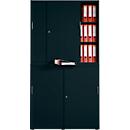 Schiebetürenschrank, Akustikfront, B 1200 mm, 6 OH, graphit