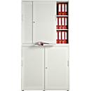 Schiebetürenschrank, Akustikfront, B 1200 mm, 6 OH, weiß