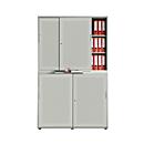 Schiebetürenschrank, Akustikfront, B 1350 mm, 6 OH, silber