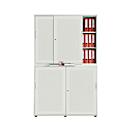 Schiebetürenschrank, Akustikfront, B 1350 mm, 6 OH, weiß