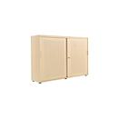 Schiebetürenschrank, Akustikfront, B 1600 mm, 3 OH, Ahorn-Dekor