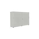 Schiebetürenschrank, Akustikfront, B 1600 mm, 3 OH, silber