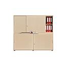 Schiebetürenschrank, Akustikfront, B 1600 mm, 4 OH, Ahorn-Dekor