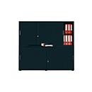 Schiebetürenschrank, Akustikfront, B 1600 mm, 4 OH, graphit