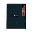 Schiebetürenschrank, Akustikfront, B 1600 mm, 6 OH, graphit
