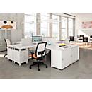 Schiebetürenschrank ARLON OFFICE, 2 Fächer, abschließbar, Muschelgriffe, B 1600 x T 450 x H 730 mm, Eiche-Dekor